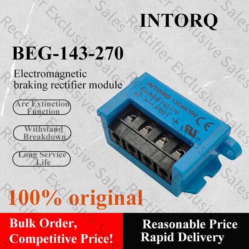 INTORQ BEG-143-270 Umax=270VAC Ilv=1A, Uin=230VAC, (13046390) Rectificador de freno de motor