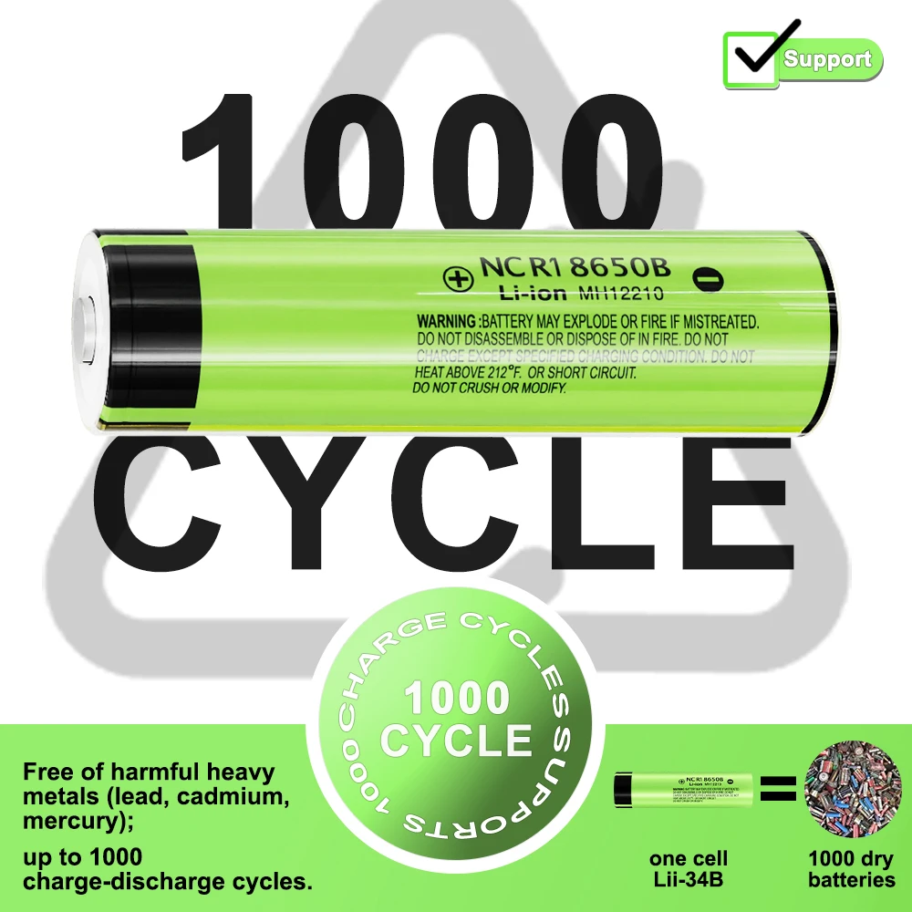 Liitokala 2PCS Original 18650 3400mah Protected battery 3.7V Li-lon Rechargebale battery