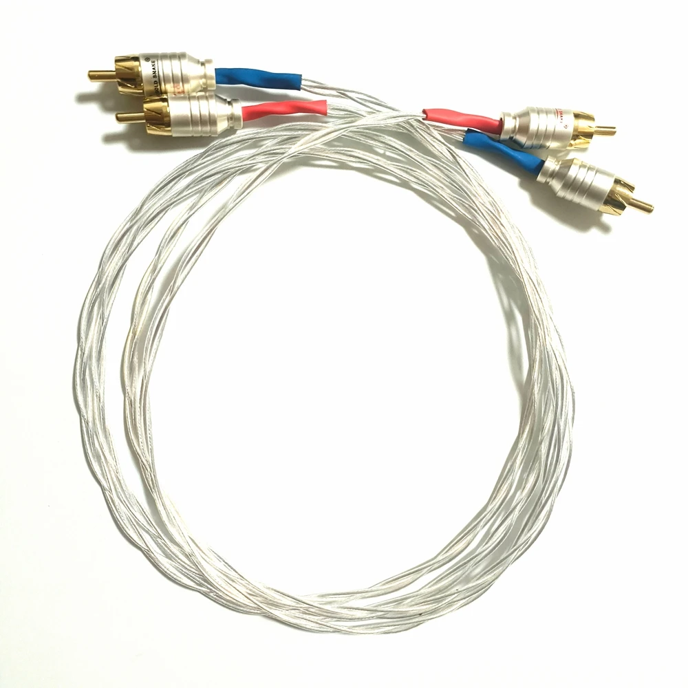 HIFI 5NOCC RCA Versilbertes Signalkabel für Audiophile-Verstärker, CD- und DVD-Player, Audio-Verbindungskabel – Detail 2