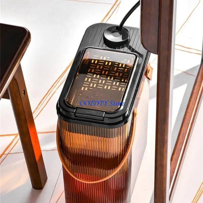 

367A Tea Filter Bucket with Leathers Handle Trash Can Tea Room Drain Bucket