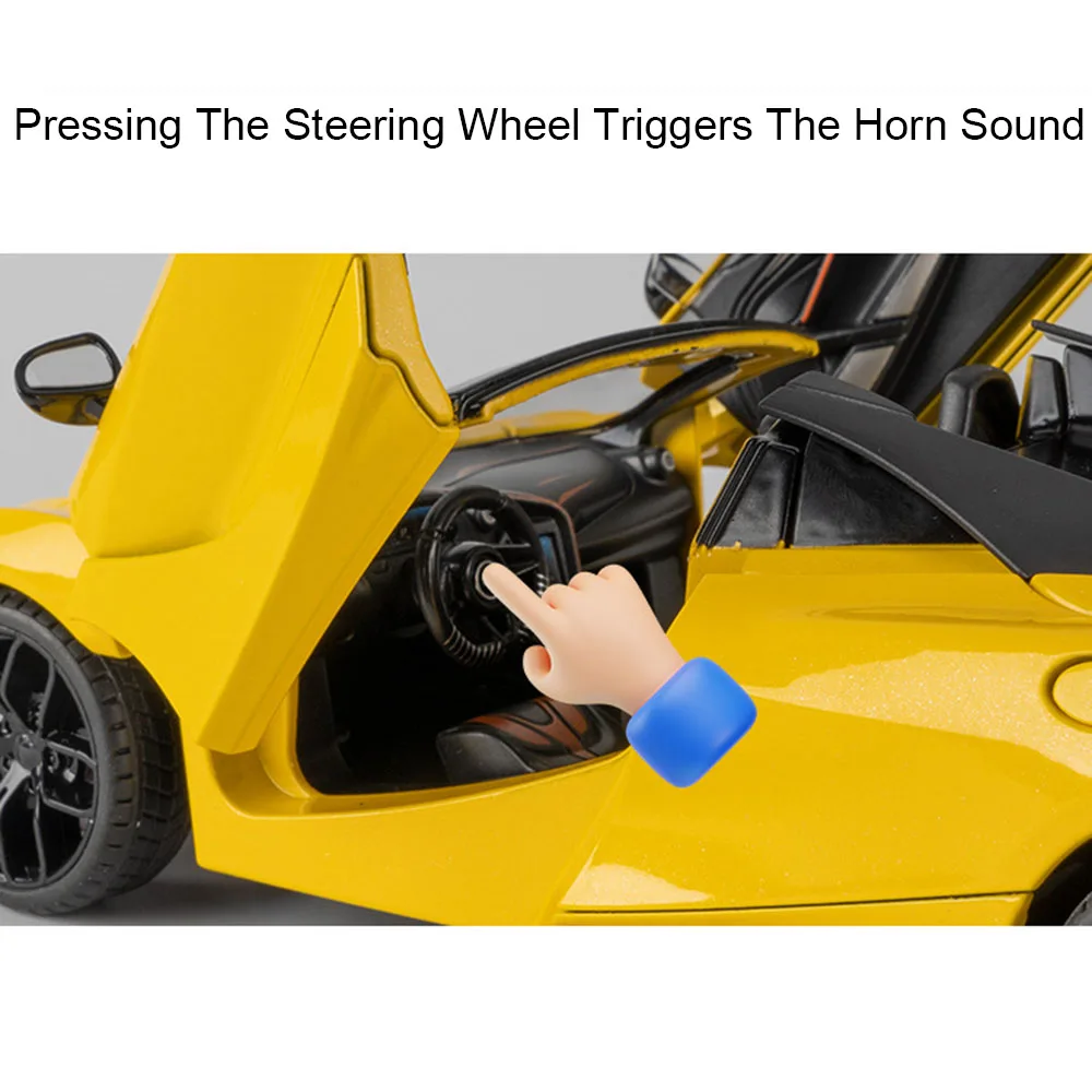 1:18 720S GTR SKYLINE alliage Supercar modèle moulé sous pression voiture jouet roue avant direction son lumière retirer véhicules adulte cadeau pour garçon