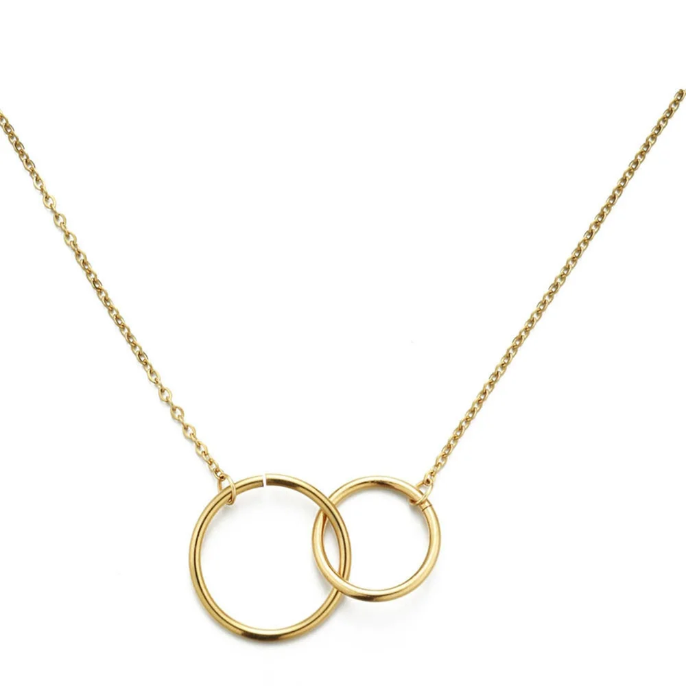 

Punk Clavicle Circle Round Charm Pendant Female Gold Silver Color Stainless Steel Choker Necklace Chain for Women Jewelry Gift