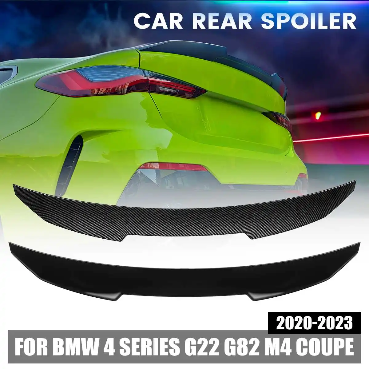 

PSM Style Rear Spoiler Trunk Wing For BMW 4 Series G22 G82 M4 Coup 2020-2023 Glossy Black / Carbon Fiber Style