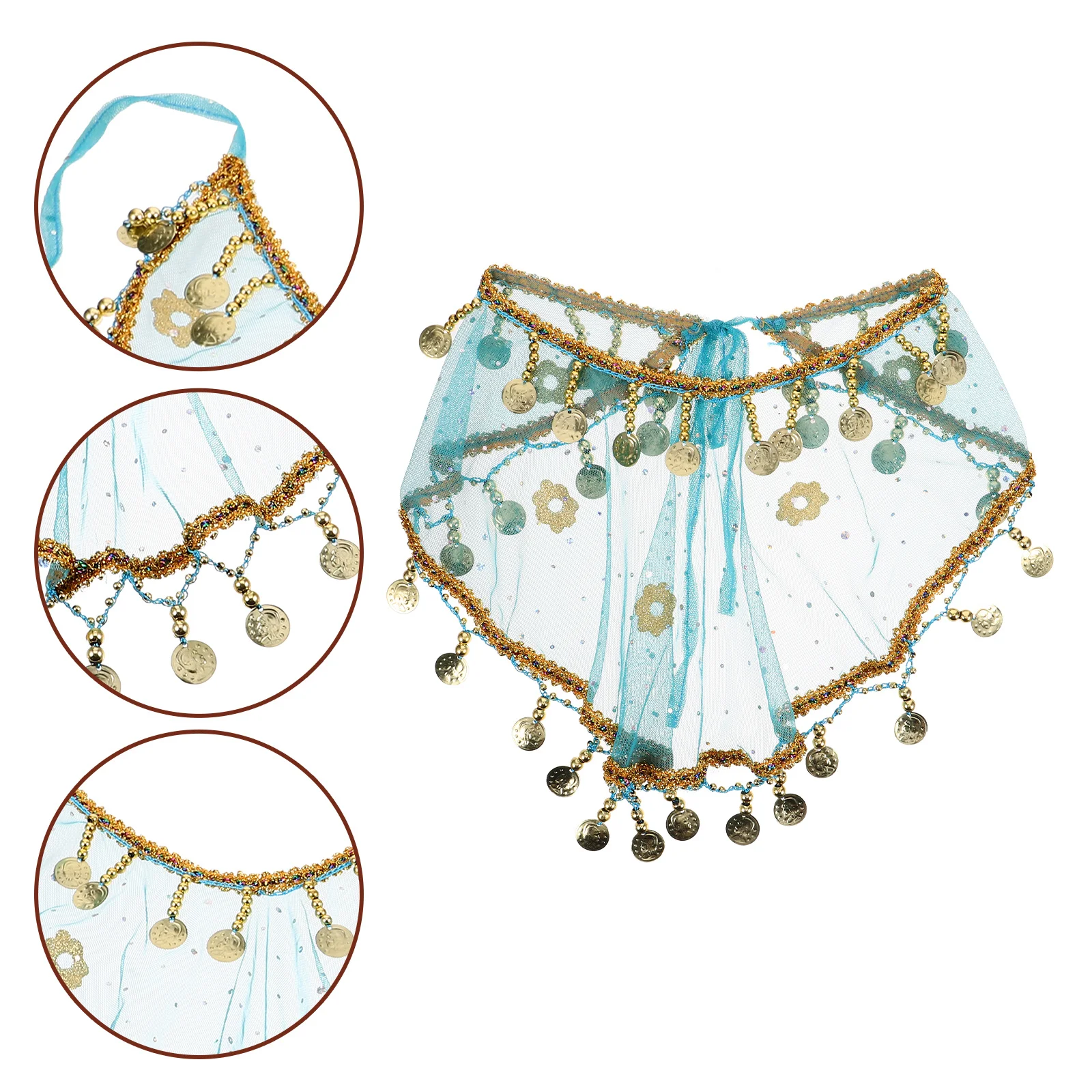 

Exotic Tribal Face Veil Dance Mask Costume Accessory Lightweight Breathable Tassel Decoration Suitable for Stage Performance