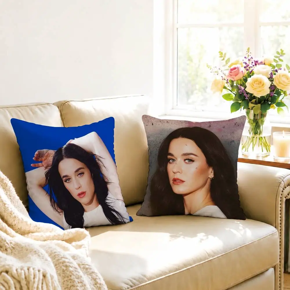 S-Star K-Katy Perry Square Double-Sided printed Pillow Case Bedroom Bedside Pillow Sofa Cushion Cover Gift