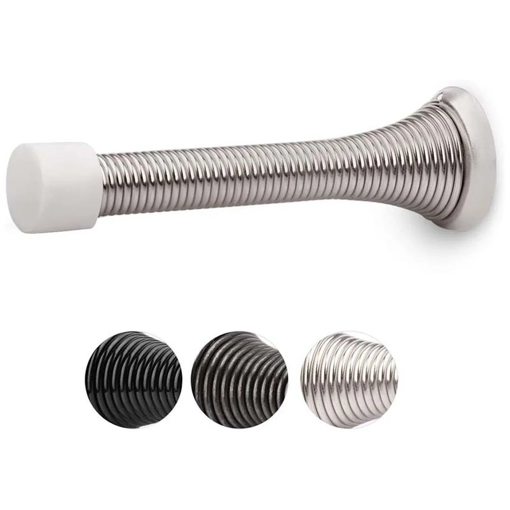Fermaporta in metallo tappo a molla oro argento nero Buffer protezione da parete fermaporta con tappo in gomma paraurti 85mm decorativo da parete