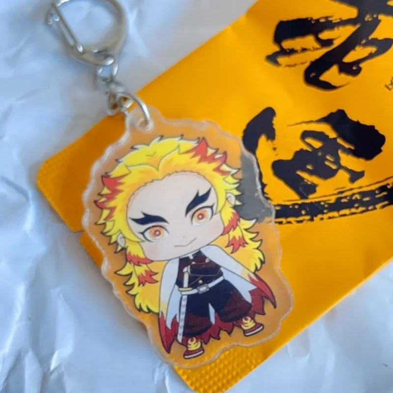 

Demon Slayer Cartoon Acrylic Keychain Rengoku Kyojurou Anime Action Figure Kawaii Doll Car Key Bag Decoration Cute Gift for Girl