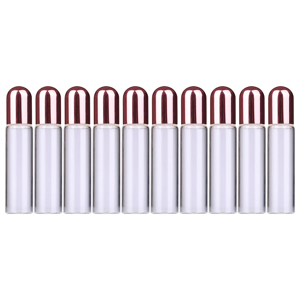 Bottiglie a rullo in vetro trasparente da 10 pezzi Dispenser di olio essenziale da 1 ml con parte superiore roll-on per contenitore sottopacchetto per la cura del viso e del corpo riutilizzabile