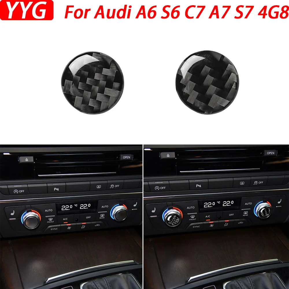 For Audi A6 S6 C7 A7 S7 4G8 2012-2018 Carbon Fiber Air Conditioner AC Button Panel Trim Cover Car Accessories Interior Sticker