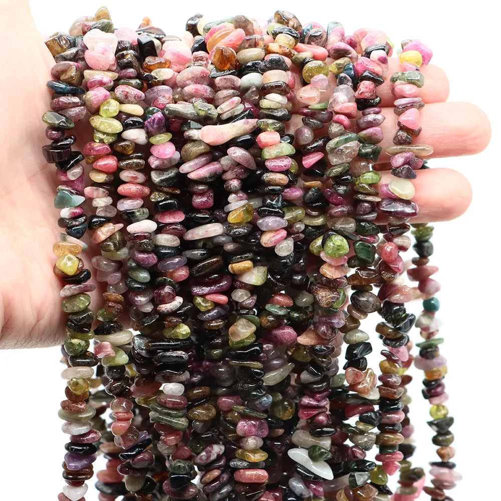 Pierres Naturelles de Gravier en Tourmaline Irrégulière, Perles de Quartz Alanding Yst pour Bijoux de Direction, Bracelet, Collier, Accessoires de Bricolage