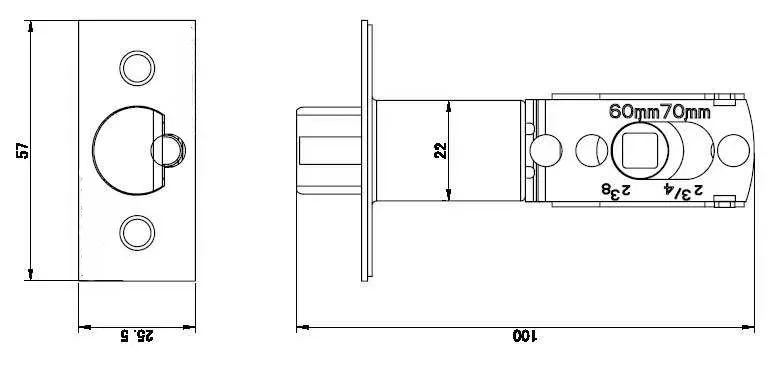 60/70mm verstellbarer Schloss körper für Smart Lock – Detail 1