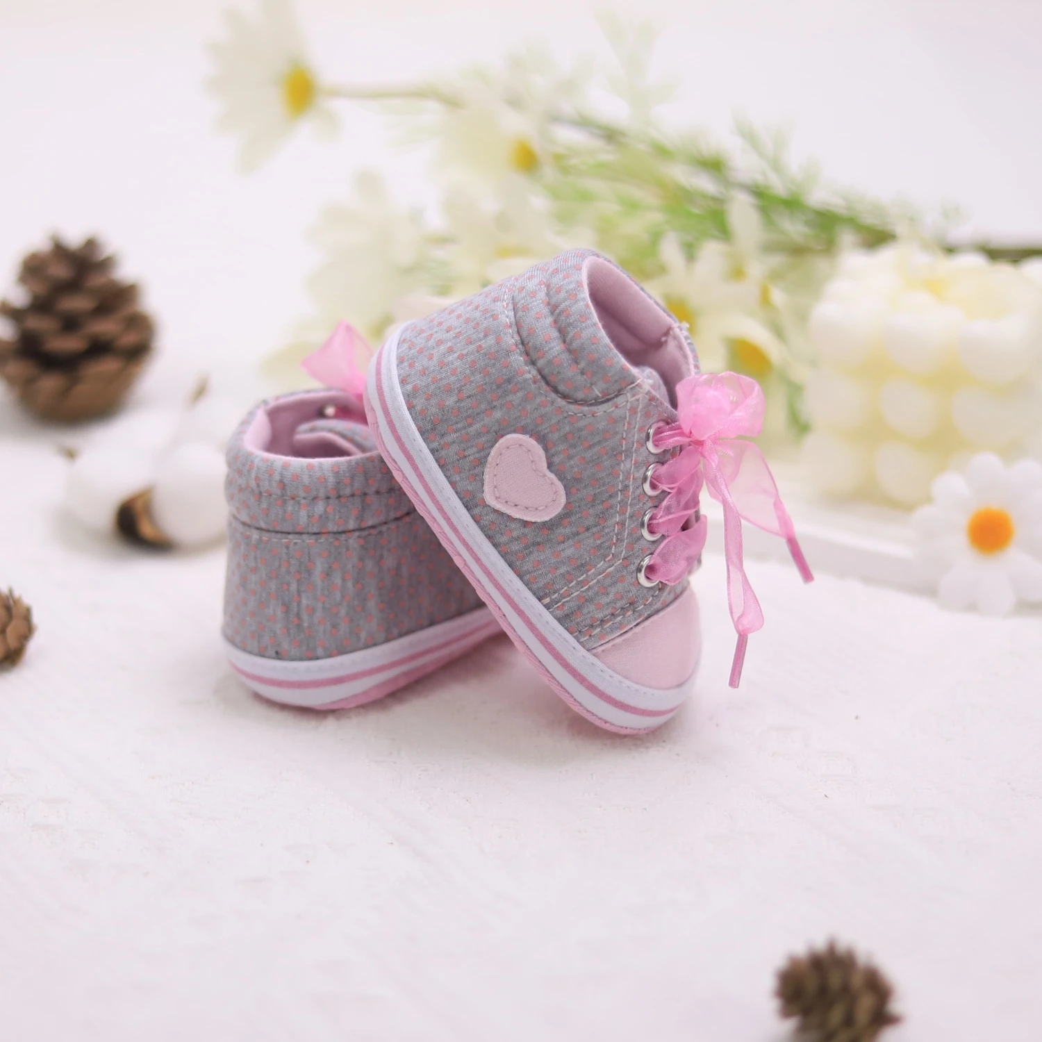 Cute Bowknot Comfortable Sneakers For Baby Girls, Lightweight Non Slip Shoes For Indoor Outdoor Walking, Spring And Autumn