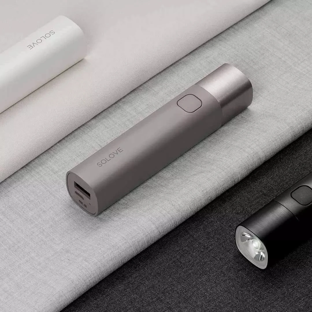 Original SOLOVE X3 ไฟฉาย LED 3000mAh USB Multi-ฟังก์ชั่นความสว่างไฟฉาย Power Bank แบบพกพา