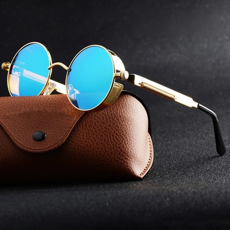 

New Round Metal Sunglasses Steampunk Men Women Fashion Glasses Brand Designer Retro Vintage Sun Glasses UV400