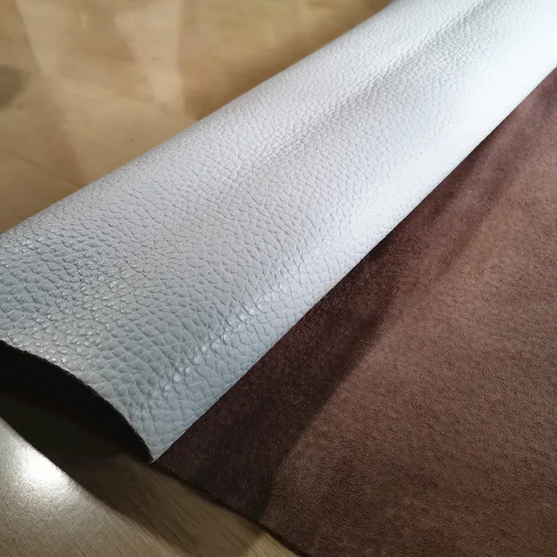 2.0mm, White Elephant Pattern Leather Fabric for Handmade Mat Sofa Seat, Thick Cushion Bag First Layer Cowhide