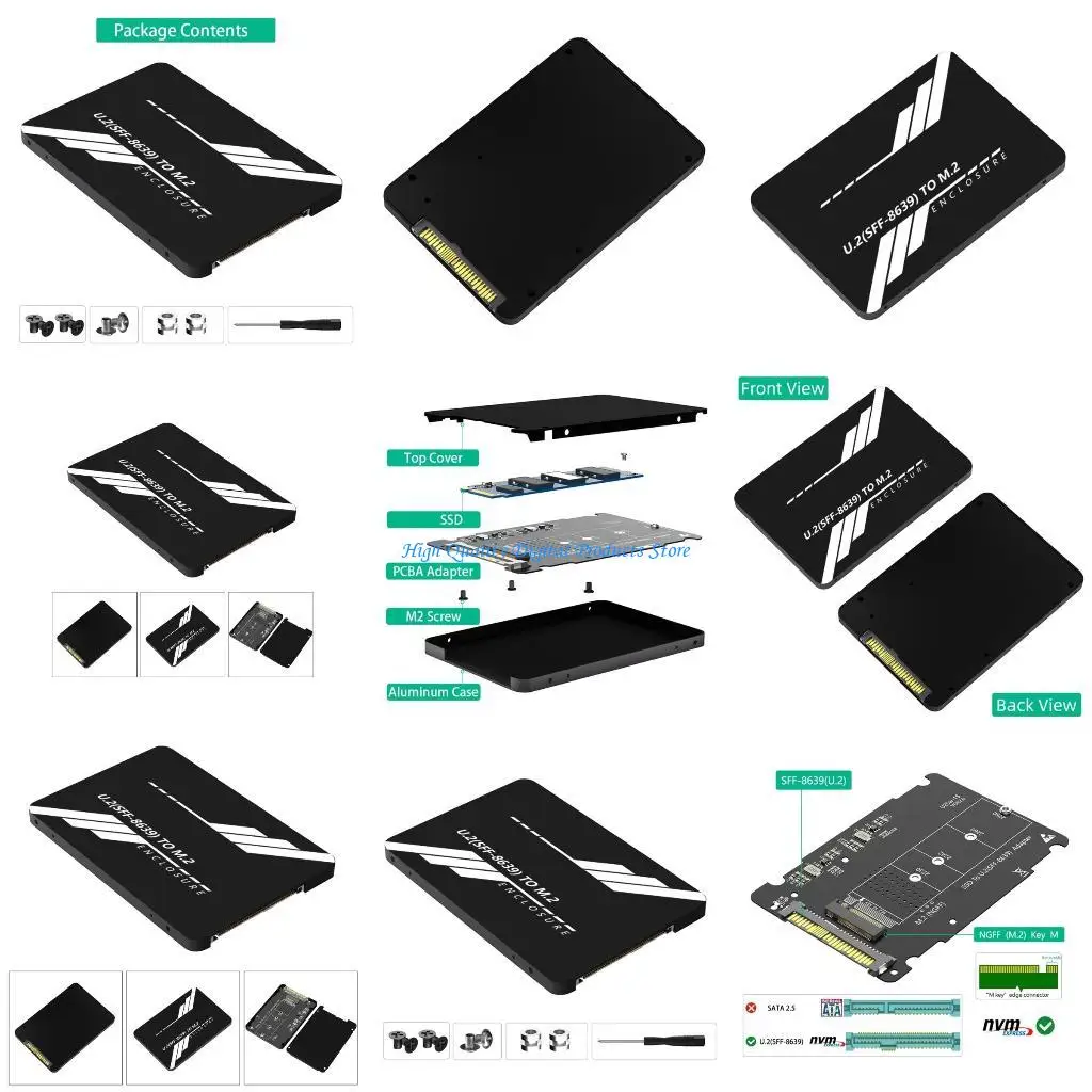 

U2JE SFF-8639 NVME для NGFF MKEYS PCIE SSD Адаптеры с алюминиевым корпусом