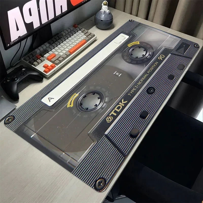 Vintage Cassette Music Tape Computer Mouse Pad Speed Mousepad Rgb Desk Mat Gaming Accessories Keyboard Gamer Cabinet Mats Pc Xxl