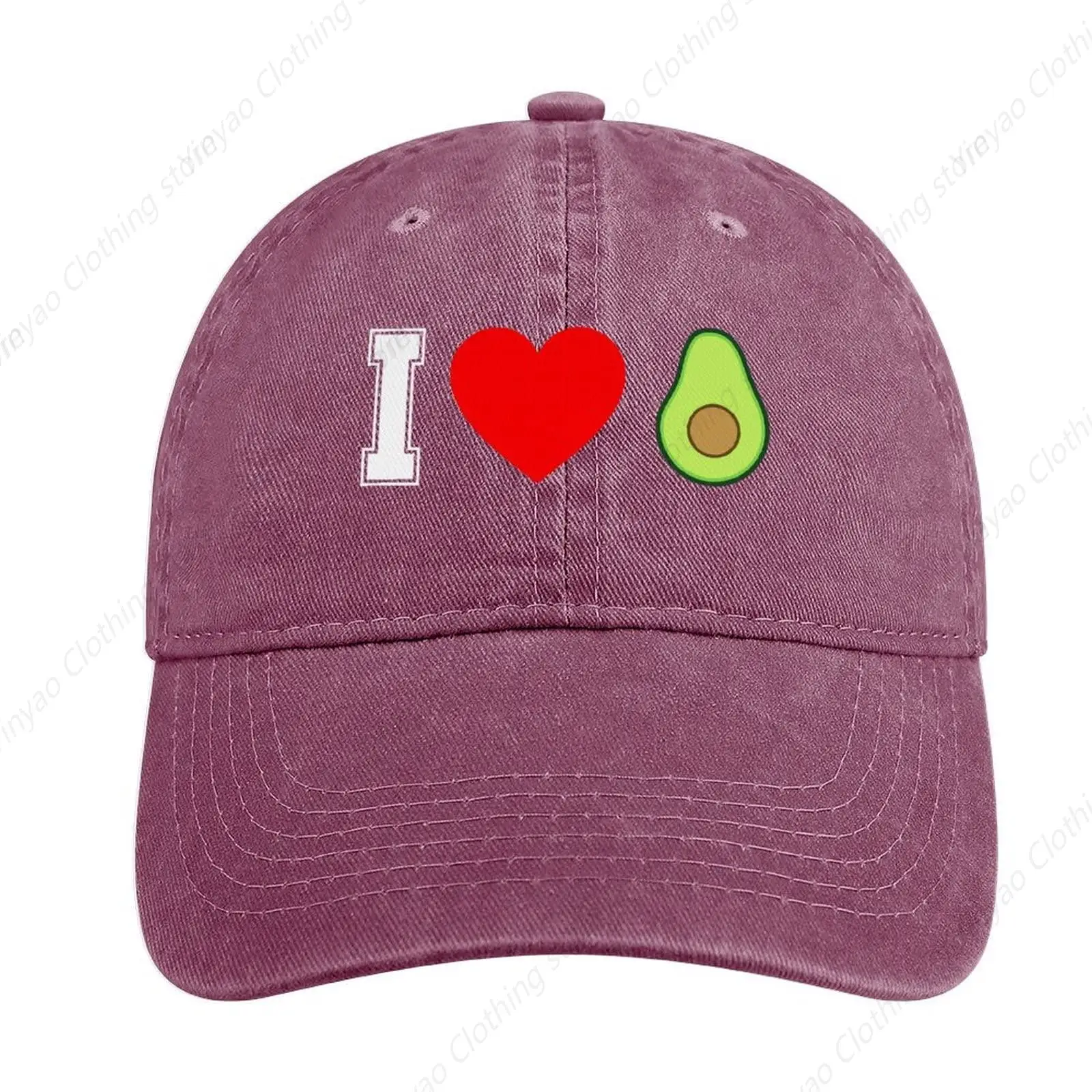 

I Love Avocado Baseball Caps Men's And Women's Outdoor Truck Hats, Adjustable Sun Shading Dad Hats