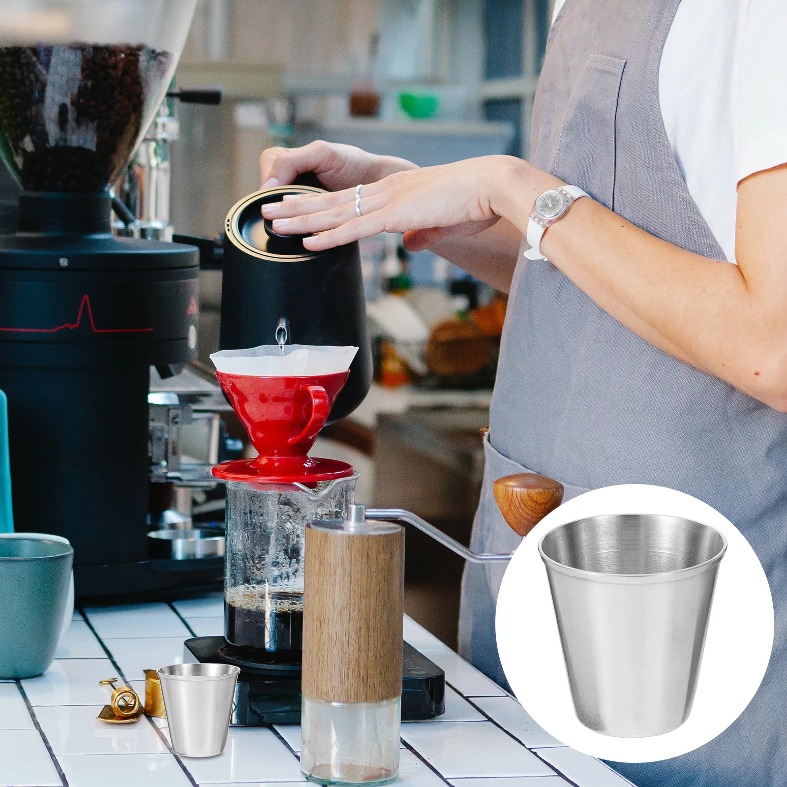12pcs Stainless Liquor Portable Spirits Cup Cup Insulated Mini Tumbler Glass Coffee Mug Beer Shot Holder Cocktail Glass