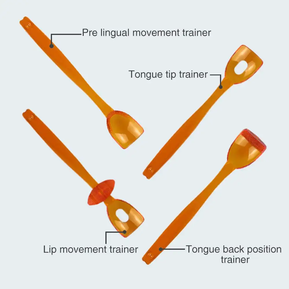 4 Stück Sprach- und Zungenmuskel-Trainingshilfen, Therapie-Lippenverschluss-Massager, Übungsgerät für Autisten-Rehabilitation, Aussprachehilfe – Detail 3