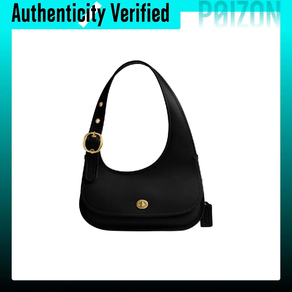 COACH Cashin Cow Leather Shoulder Bag Large Women's Black CY923-B4-BK