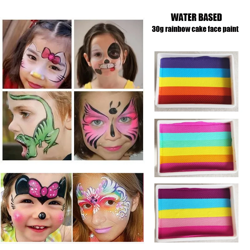 30g High Quality Non-Toxic Water-Based Split Cake Face Body Paint for Kids Festival Cosplay