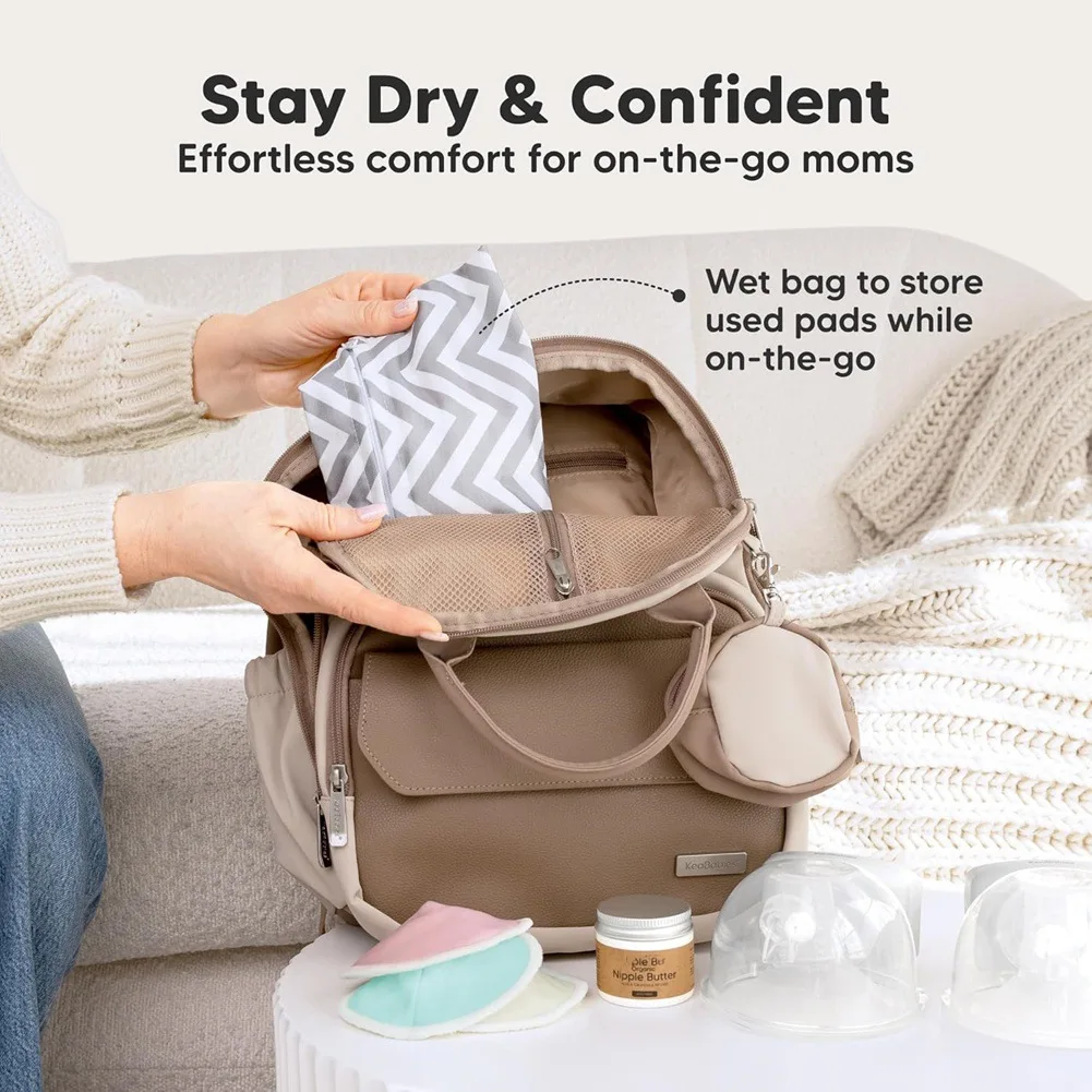 abxe-再利用可能な乳首カバー-洗える授乳パッド（14枚入り）、授乳用、洗浄バッグ付き、竹由来ビスコース製