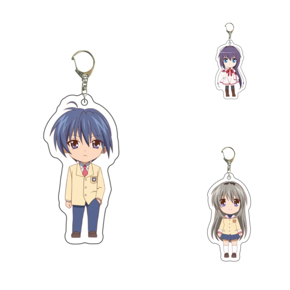 6CM Japan Anime Clannad family Acrylic Keychain Model Cosplay Charm Characters Ornament Accessories Goods Collection gifts