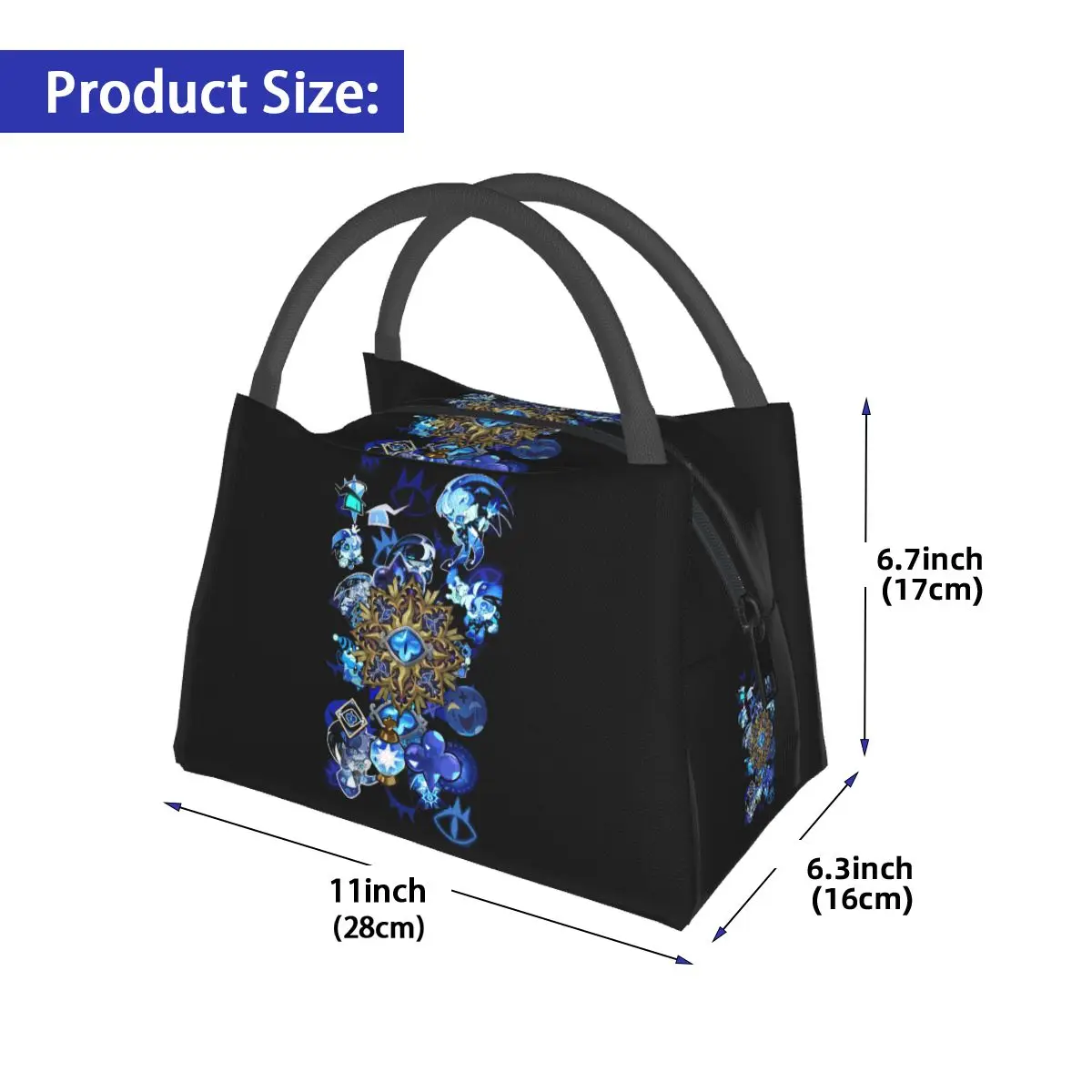 Shadow Milk Cookie Run Kingdom Cute Cartoon Anime Insulated Lunch Bag for Women Kids Leakproof Food Boxes Thermal Lunch Box Tote