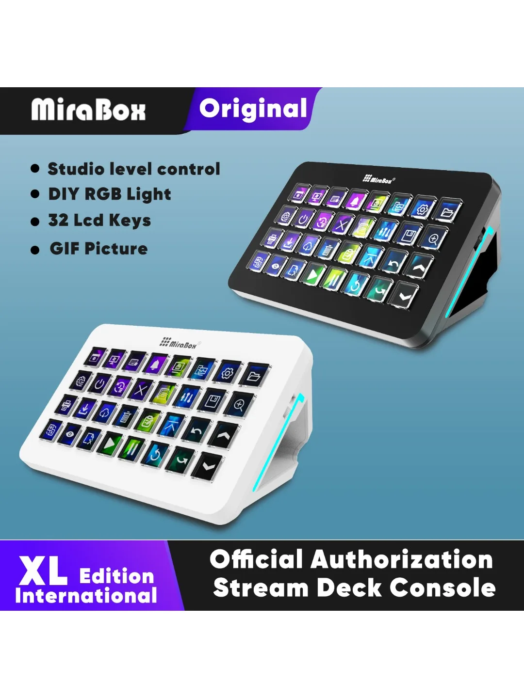 Mirabox XL Stream Deck Visuele Console Macro Toetsenbord 32 LCD-toetsen Streamdeck macropad Toetsenbord Stream Desk Deck Dock Controller - afbeelding 2