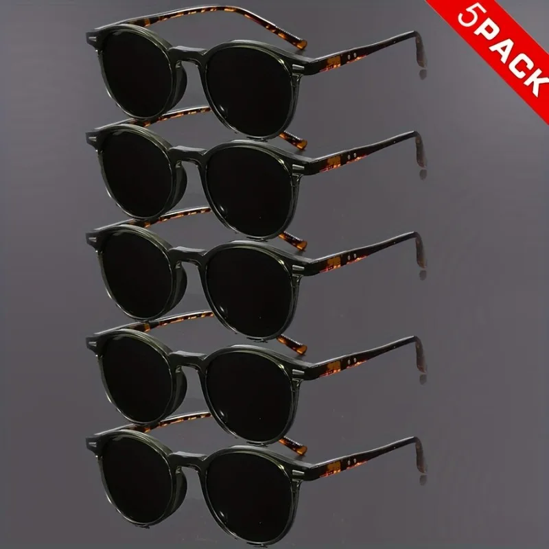 5PCS Retro Kleine Runde Sonnenbrille Männer Frauen Leichte Vintage UV400 Linsen Fashion Shades