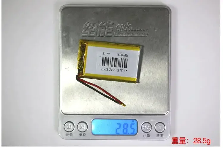 แบตเตอรี่ลิเธียมโพลิเมอร์ 3.7V1600mah 653757   ปืนสแกนแบบใช้มือถือไมโครโฟนกล้องวิดีโอ VR