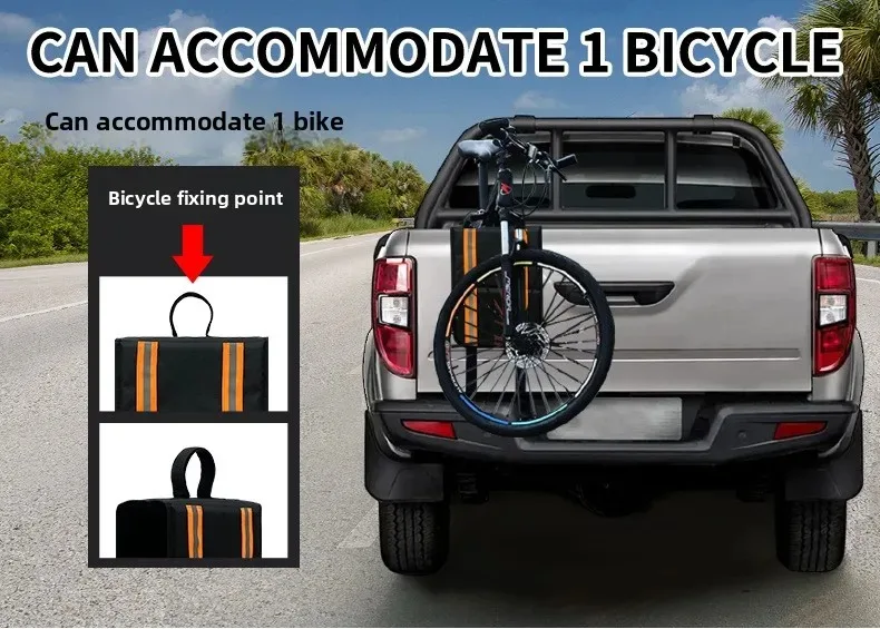 Heckklappenpolster für Mountainbikes, Pickup-Truck, Heckklappen-Schutzpolster mit 3 Werkzeugtaschen, 52 Zoll breit, für 5 Fahrräder – Detail 18