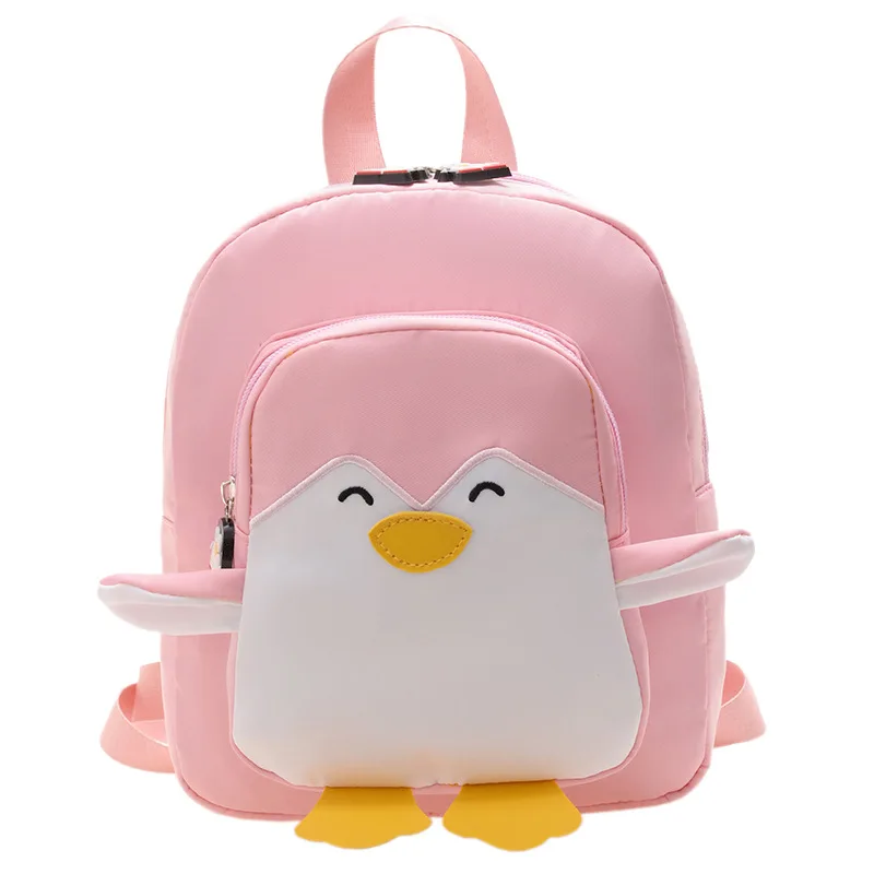 Cute Cartoon Penguin School Bag para crianças, Kindergarten Student Shoulder Bag, Canvas School Bags for Kids