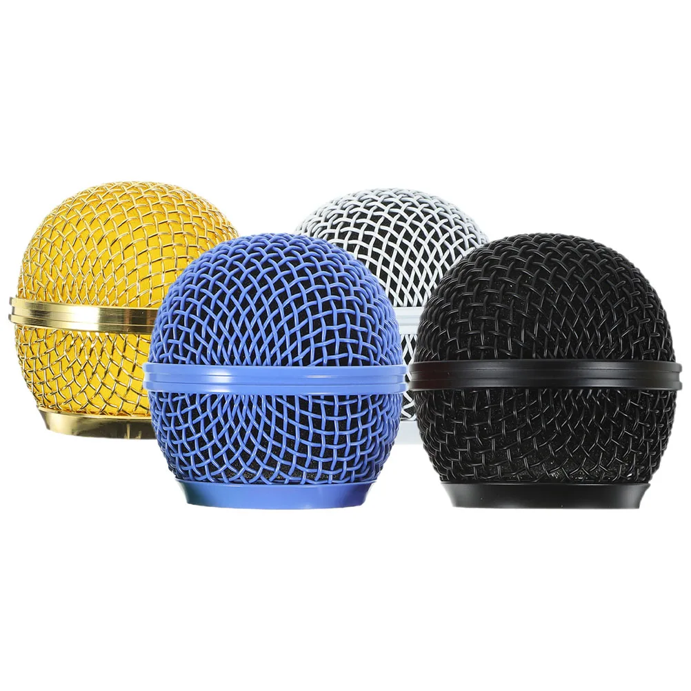 

4pcs Replacement Microphone Mesh Grille: Colorful Metal Head For Professional And Amateur Use - Microphone Mesh Grills Replaceme