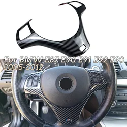 E87 E90 E91 E92 E93 For BMW 1 3 Series 2005-2012 Car Steering Wheel Panel Decoration Cover Trim Moulding Sticker ABS Carbon Look