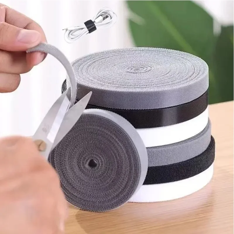 1/5/10Pcs Self-Attaching Hook & Loop 3M Cable Tie Roll Cable Organizer Reusable Nylon Straps For Universal Wire Management