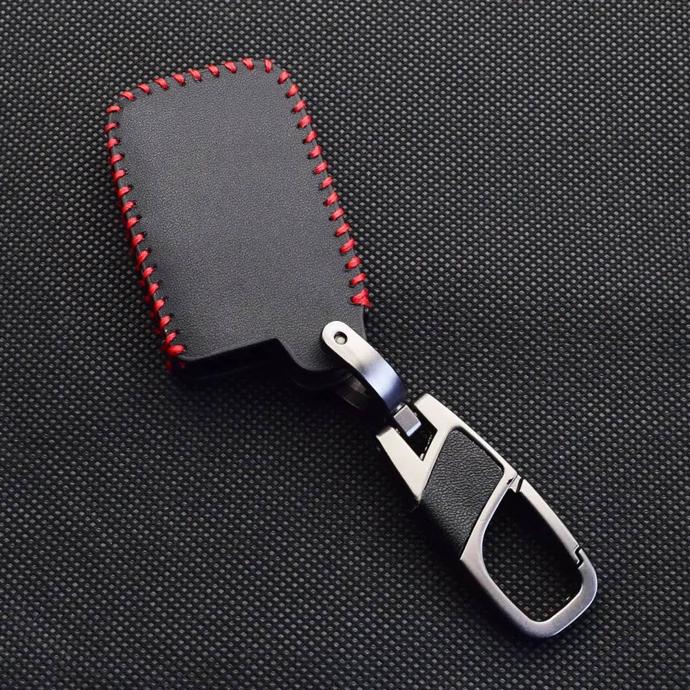 Hand Sewn Leather Car Key Cases For Toyota Alphard 2014 2015 Vellfire Previa Estima Isis Noah Voxy Remote Cover Keychain Holder