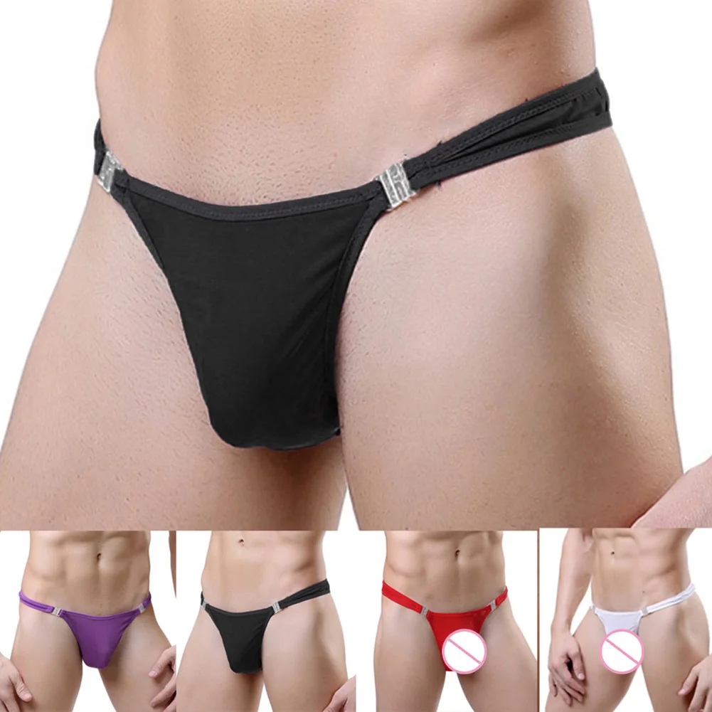 Men Shorts Bikini Bottom See-through Bugle Pouch Thong Solid Underwear Sexy Male Lightweight Underpants Trunks Panties Briefs