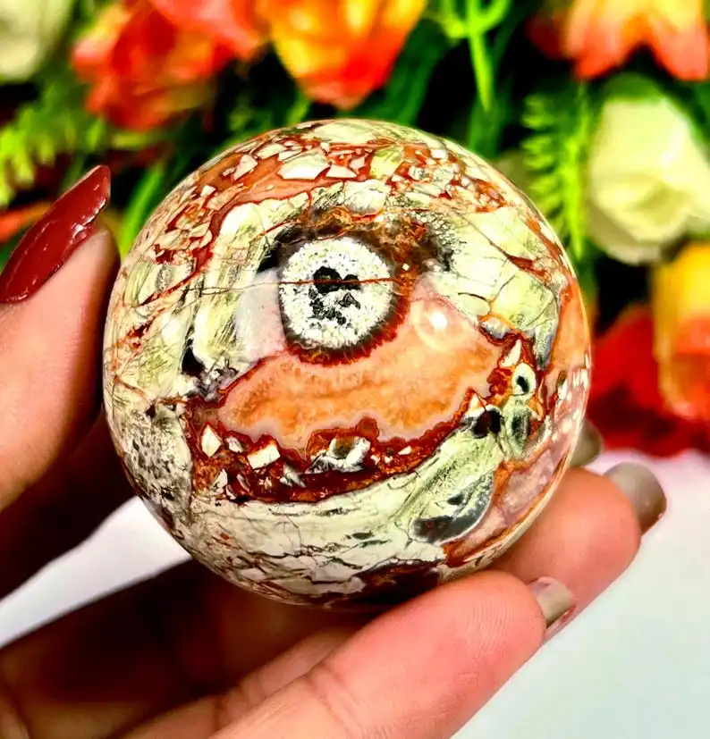 Distinctive Money Agate Orbs | Natural Gemstone Sphere | Money Agate Gem | Gemstone Orb