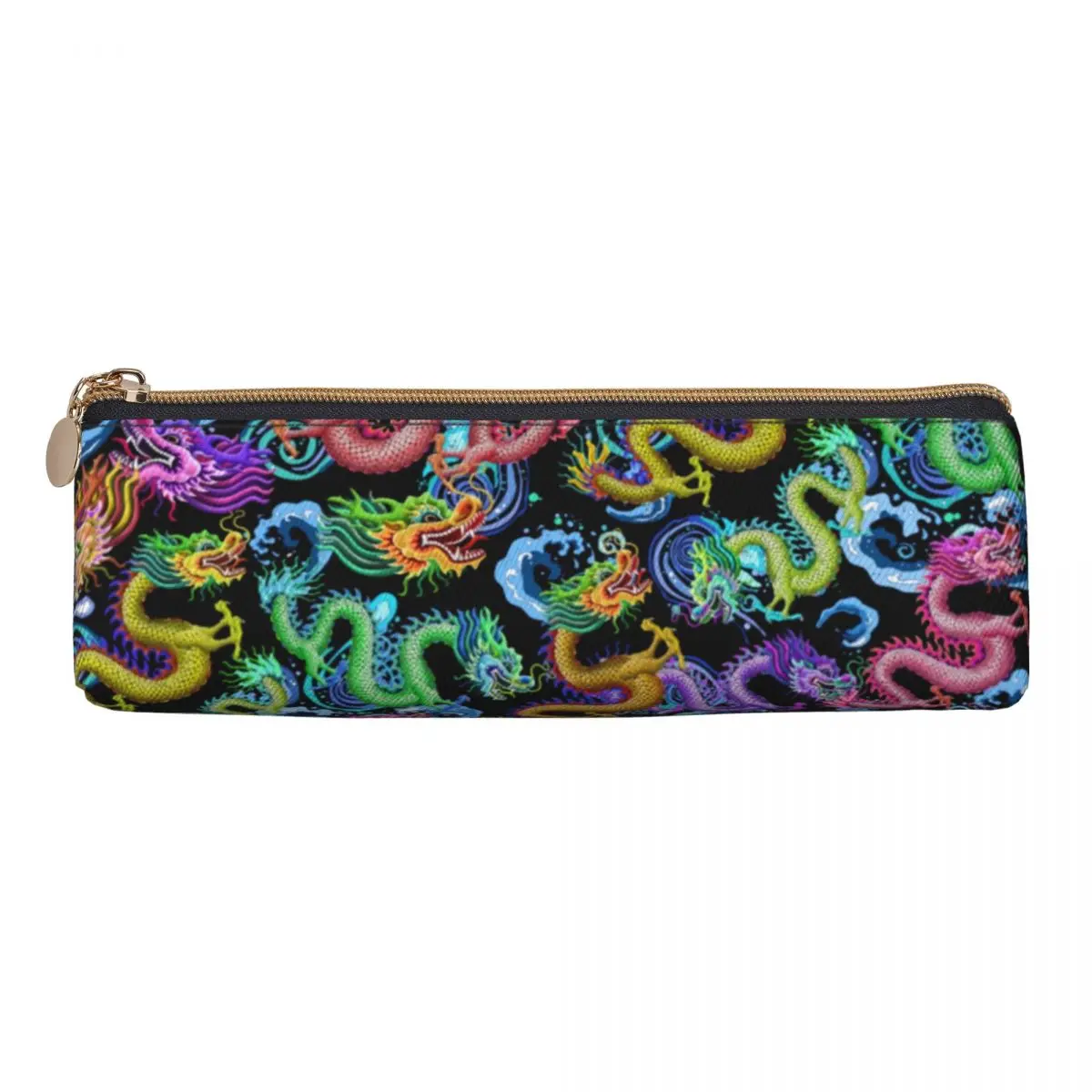 Dragon Storm Pencil Case Colorful Dragons Print Pencil Box Students Retro University Back To School Pencil Cases Stationery