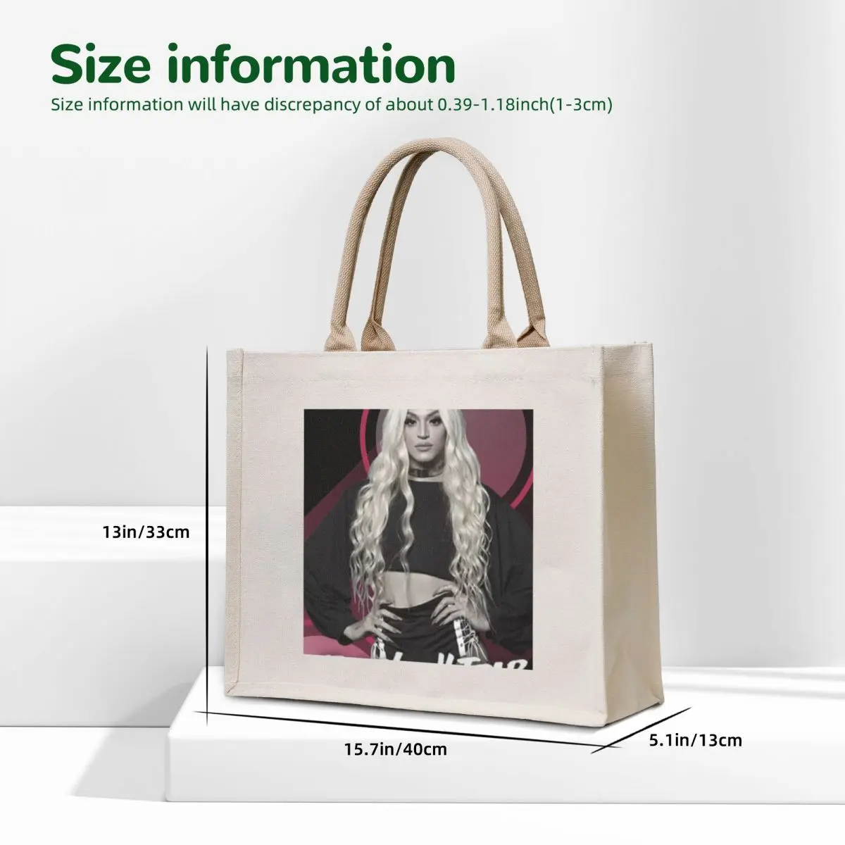 حقيبة يد Pabllo Vittar Ela sim حقيبة كتف قماشية كبيرة