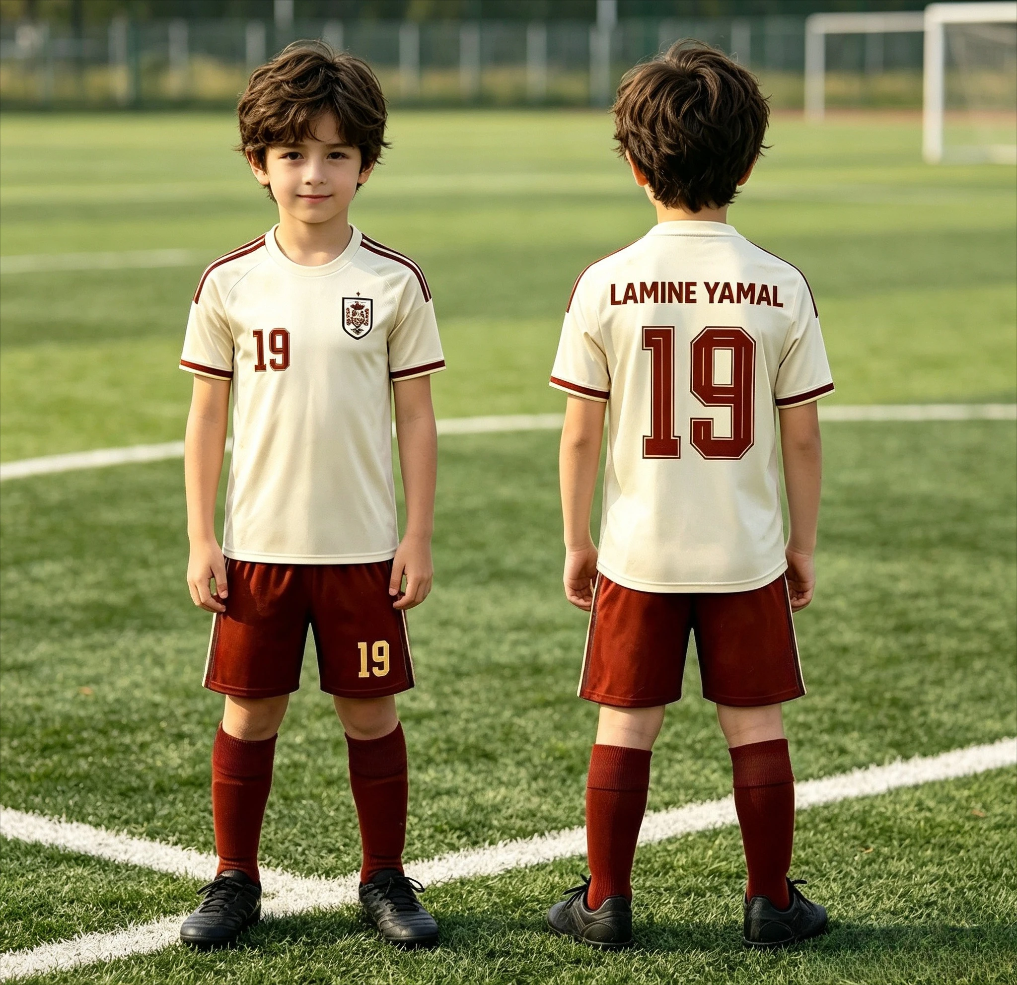 Image of 2026 Special Yamal 19 Fußballtrikot-Set (T-Shirt & Shorts), Einzeloberteil Erhältlich, Spanien-Fans 2-Teiliges Outfit für Sommer, für Männer, Frauen und Kinder