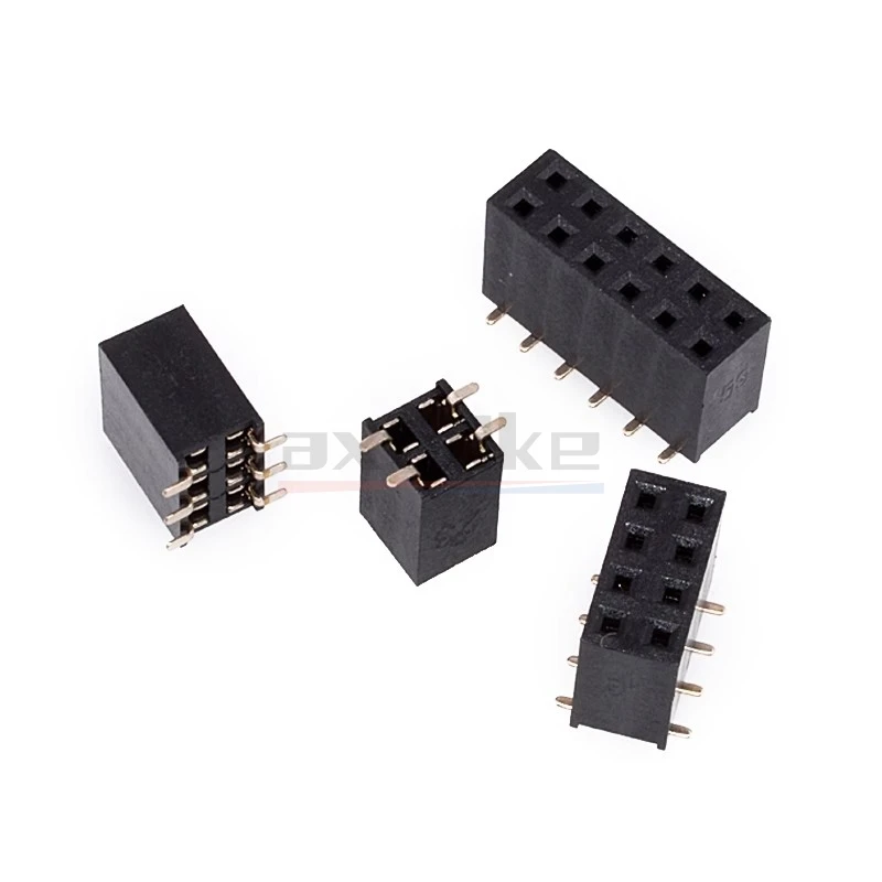 10PCS 1.27mm 2mm 2.54mm Pitch SMT Double Row Pin Female Header Socket 2*2P 3P 4P 5P 6P 8P 10P 15P 20P 30P 40P 50P Pin Connector