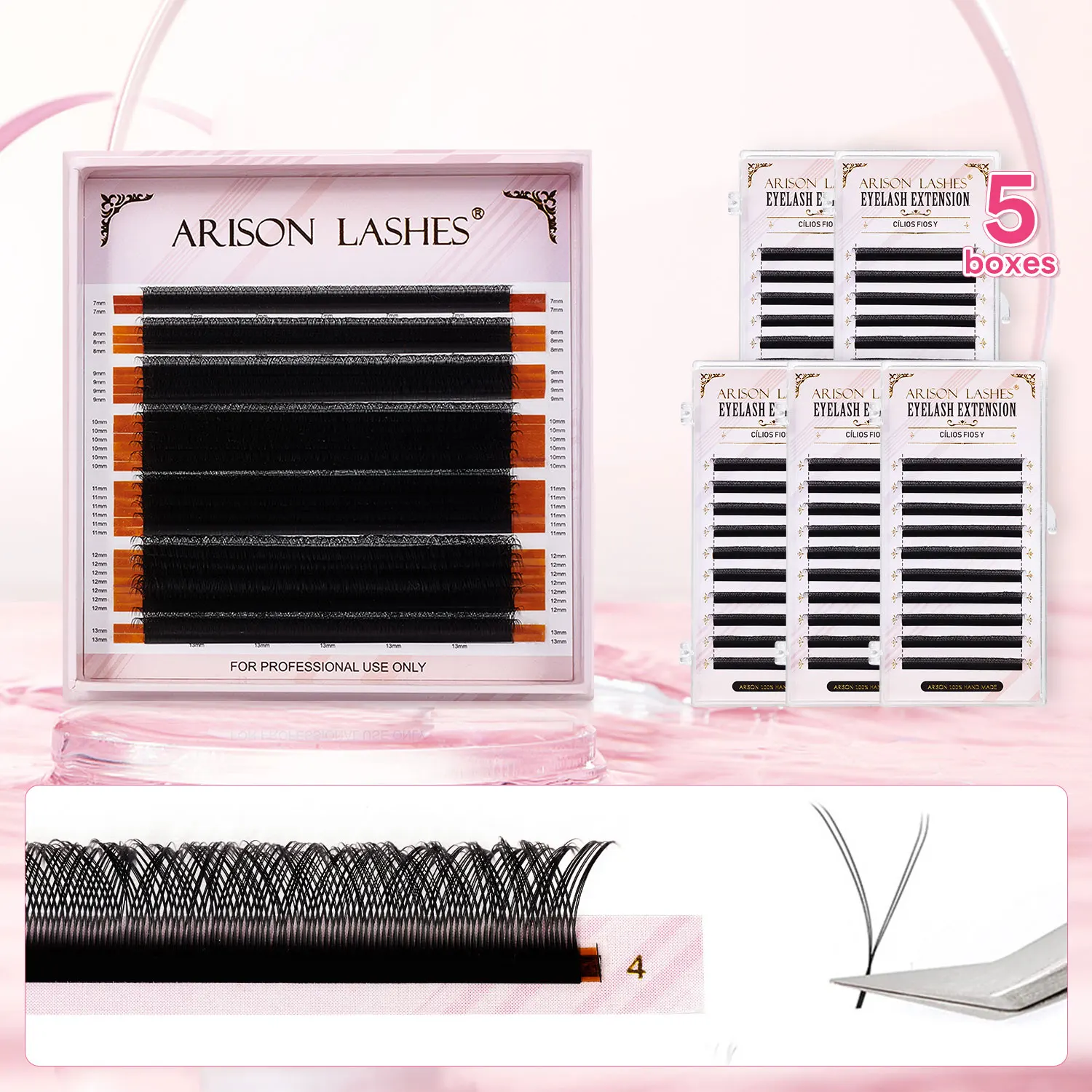 Arison 30 Rijen Yy Vorm Valse Wimpers Yy Wimpers Voor Wimpers Extensie Grote Capaciteit Make-Up Tools Met Hoge Dichtheid