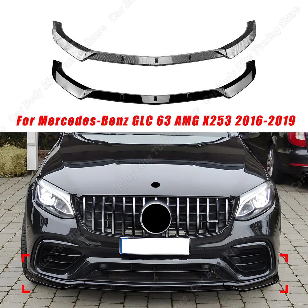 

Front Bumper Spoiler Lip For Mercedes-Benz GLC 63 AMG X253 Pre-facelift 2016-2019 Car Diffuser Splitter Guard Body Kit Tuning