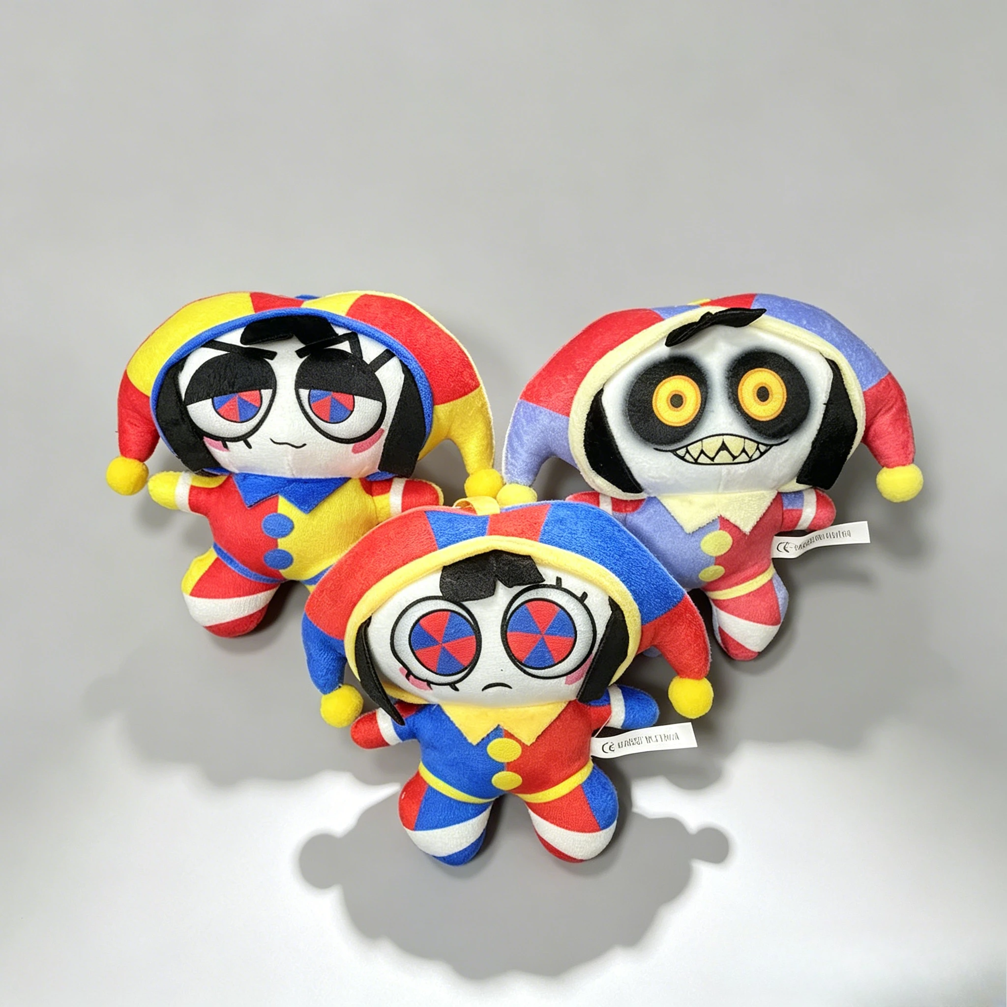 

17cm The Amazing Pomni Stuffed Doll Crystal Velvet Fluffy Cuddle Pillow with Keychain Pendant for Circus Fans Xmas Gift