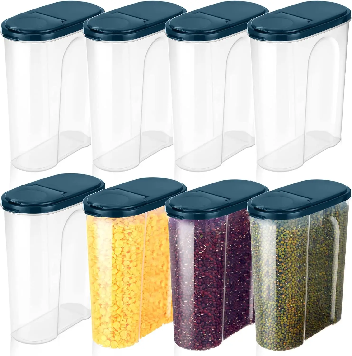 

8 Pcs Cereal Containers Set Airtight Food Container with Lid 2.4 L/ 81fl oz Plastic Pantry Organization Canisters Bulk for Kit