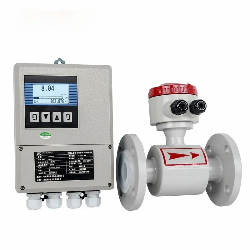 الصين dn100 dn150 مقياس الجريان الكهرومغناطيسي rs485 مياه البحر الصرف الصحي سعر الاستشعار الكهرومغناطيسي