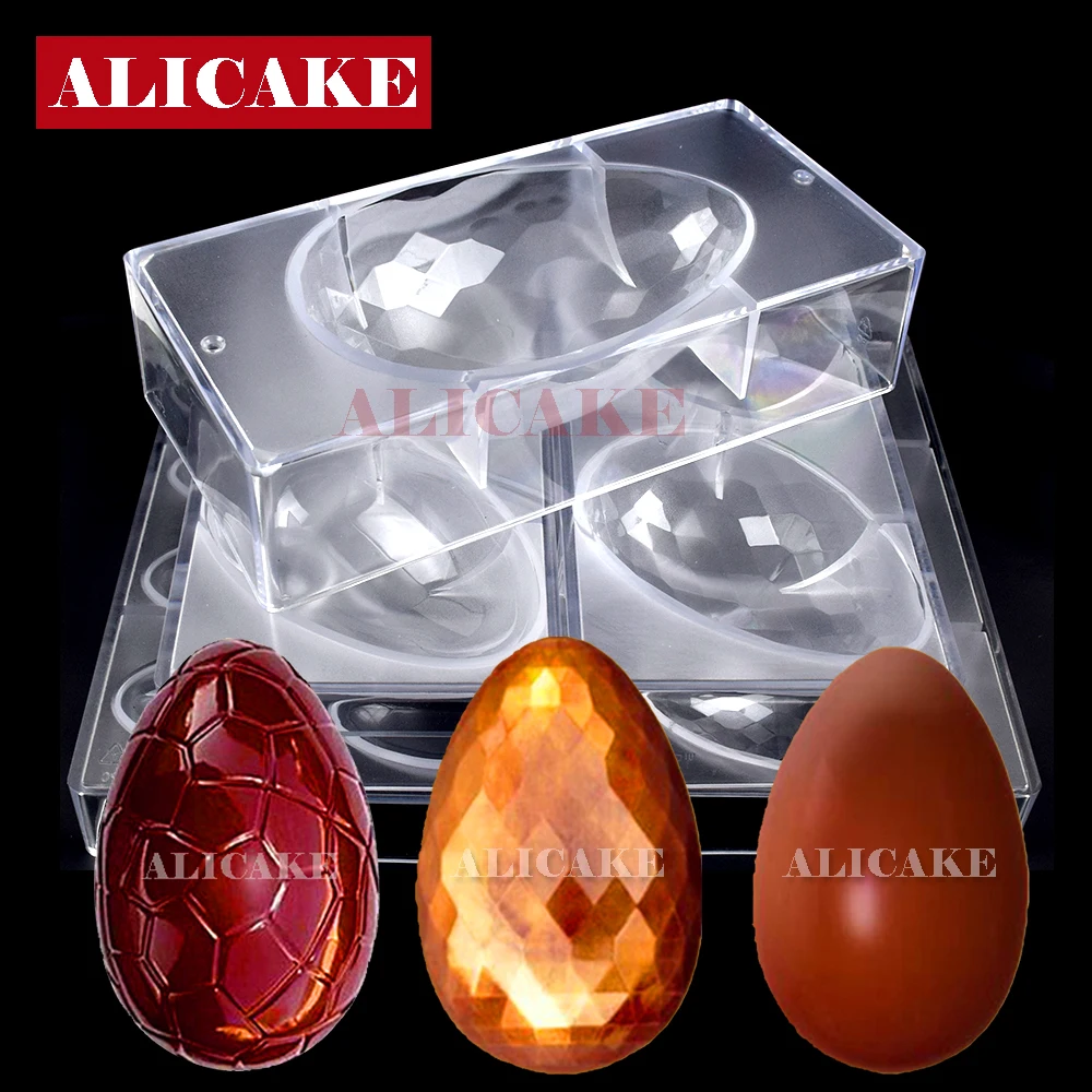 Polycarbonate Chocolate Mold Professional for Easter Egg Diamond Bunny Mould Confectionery Cake Decoration Baking Pastry Tools